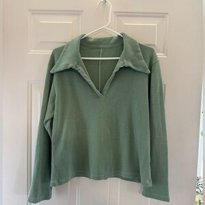 BNWOT Big Bud Press Fisherman Polo Long Sleeve Sage Green Size L